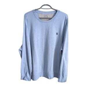 Polo Ralph Lauren Crewneck Pullover Sweatshirt‎ with Pony - Heather Blue XXL